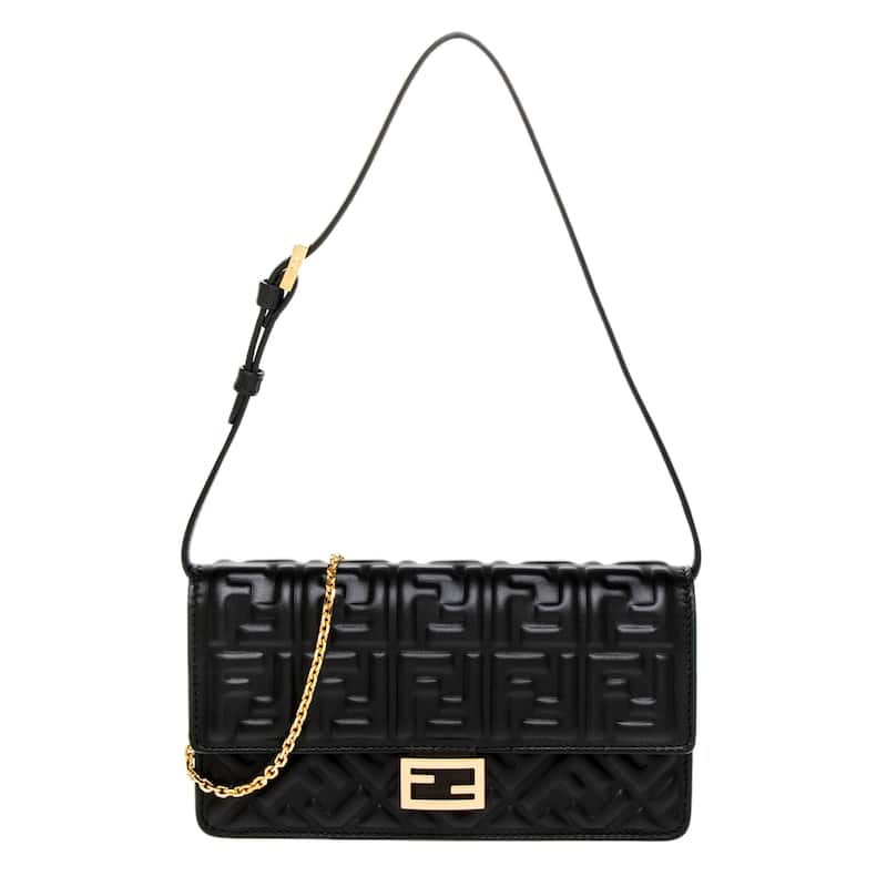 Fendi Baguette Wallet On Chain in Nappa Leather