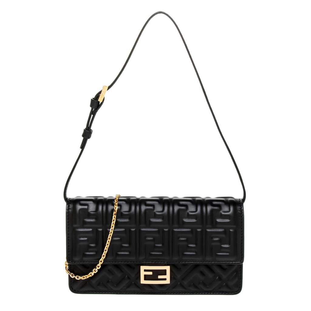 Fendi Baguette Wallet On Chain in Nappa Leather