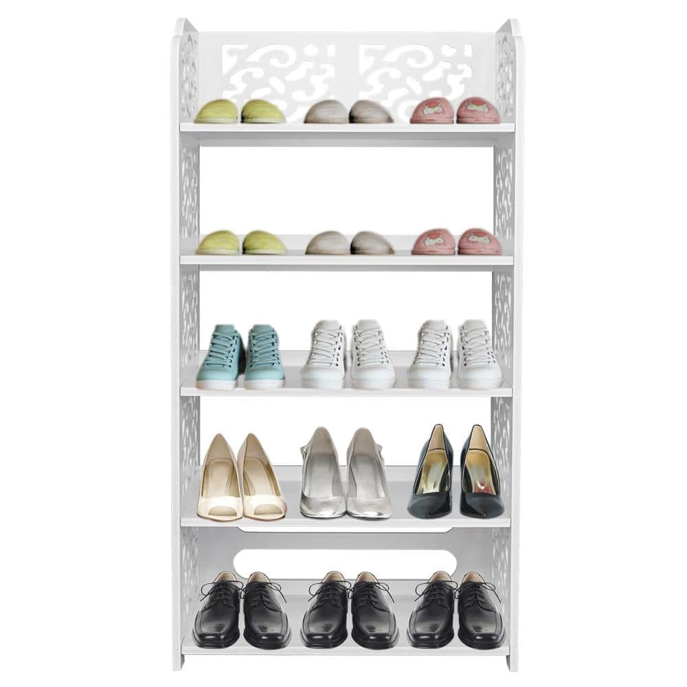 5 Tier Corner Storage Organizer Standing Shoe Rack Shelf Cabinet