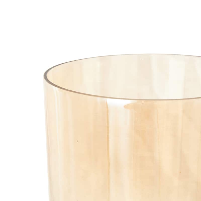 Aluminum Metal Single Candle Hurricane Lamp - Gold - Roche River Decor