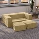preview thumbnail 23 of 114, Jaxx Zipline Convertible Queen-size Sleeper Loveseat and Ottoman Set