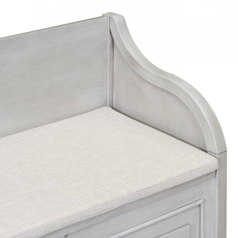 Rustic Style Solid wood Entryway Multifunctional Storage Bench with Safety Hinge