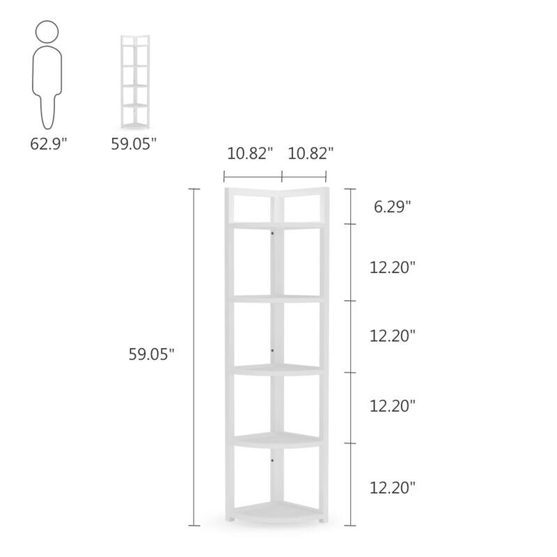 5 Tier Corner Shelf, Rustic Corner Storage Rack Plant Stand
