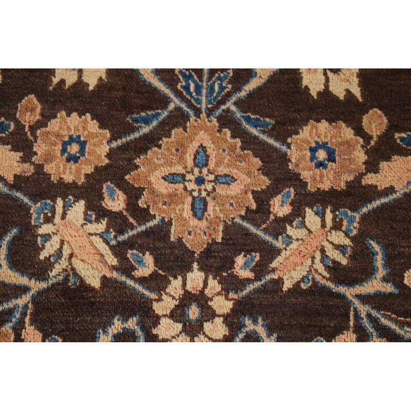 All-Over Brown Mood Persian Vintage Area Rug Handmade Wool Carpet - 8'5"x 12'0"