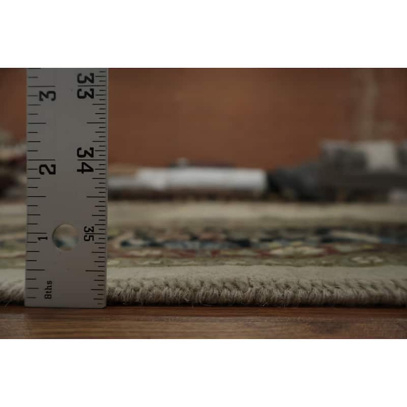 Hand Knotted Oriental 100% Wool Carpet Traditional Floral Beige & Ivories Tabriz Area Rug - 8' 5'' X 8' 1''