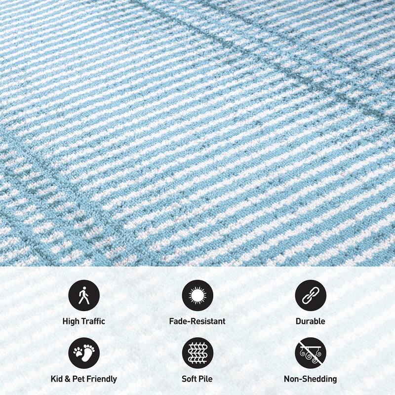 Contemporary Minimalistic Stripe LInes Area Rug