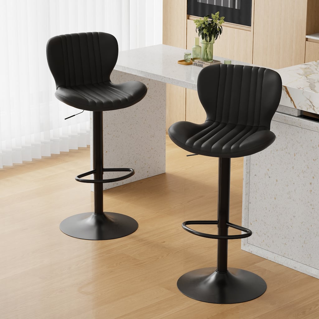 Futzca Scallop Swivel Bar Stool, Set of 2 - N/A