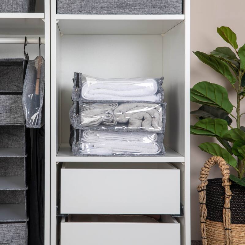 Household Essentials Zippered Sweater Storage Bags with Clear Vision Panel - 16.0"L x 13.3"W x 4.0"H