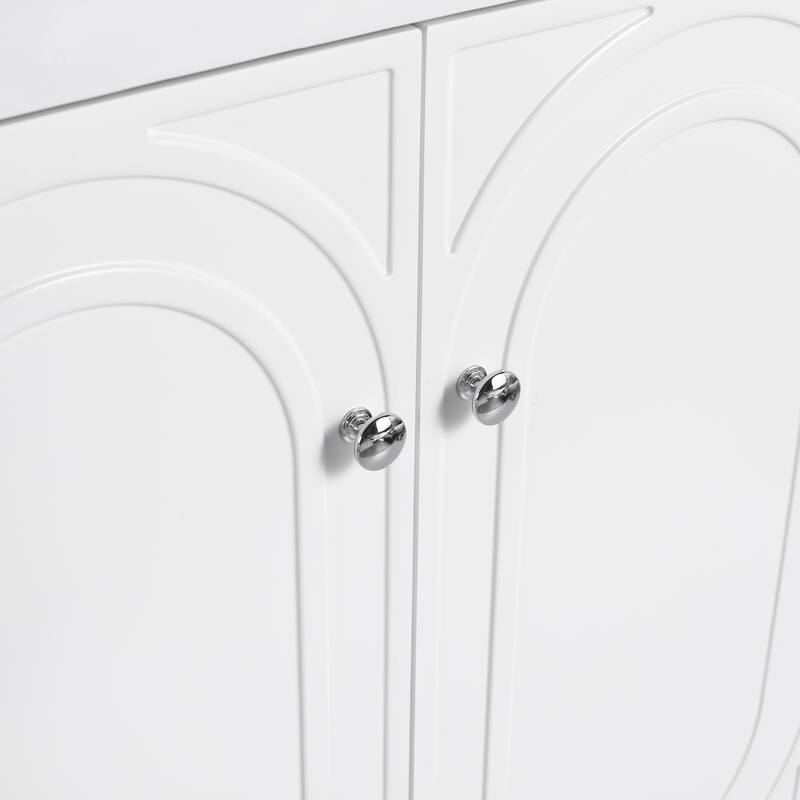 Modern 30 Inch Freestanding Bathroom Vanity Base without Sink, Storage Cabinet with Soft-Close Doors and Adjustable Shelves