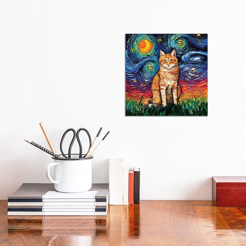 iCanvas "Orange Tabby Night II" by Aja Trier Canvas Print - 12x12x1.5
