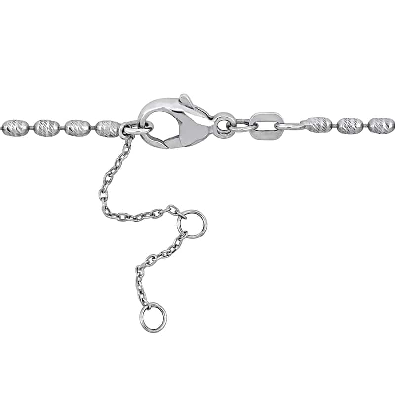 Miadora 5 3/8ct TDW Diamond Double Strand Lariat Necklace in 18k White Gold - 17 in + 1.5 ext