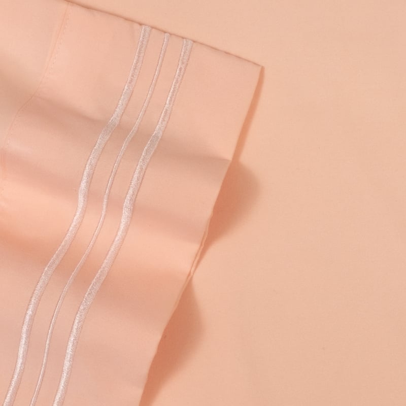 Sweet Home Collection Deep Pocket Soft Microfiber 4-Piece Solid Color Bed Sheet Set - Full - Peach
