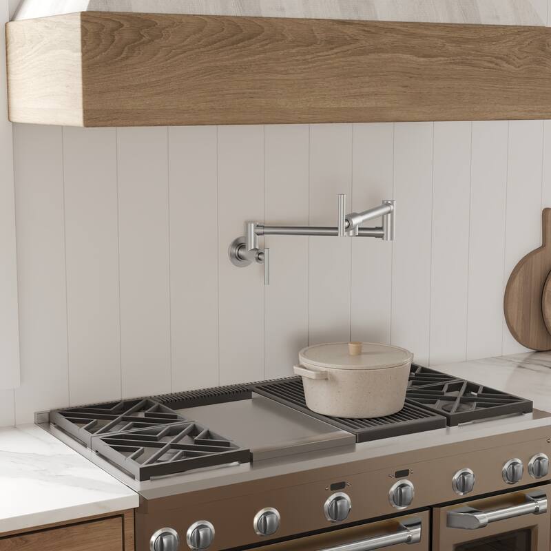 Contemporary Wall Mount Pot Filler Kitchen Faucet