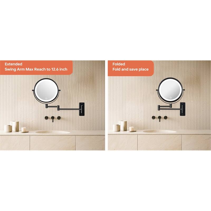 Wall Mounted Makeup Mirror with Down Double-Sided 1x/10x Magnification