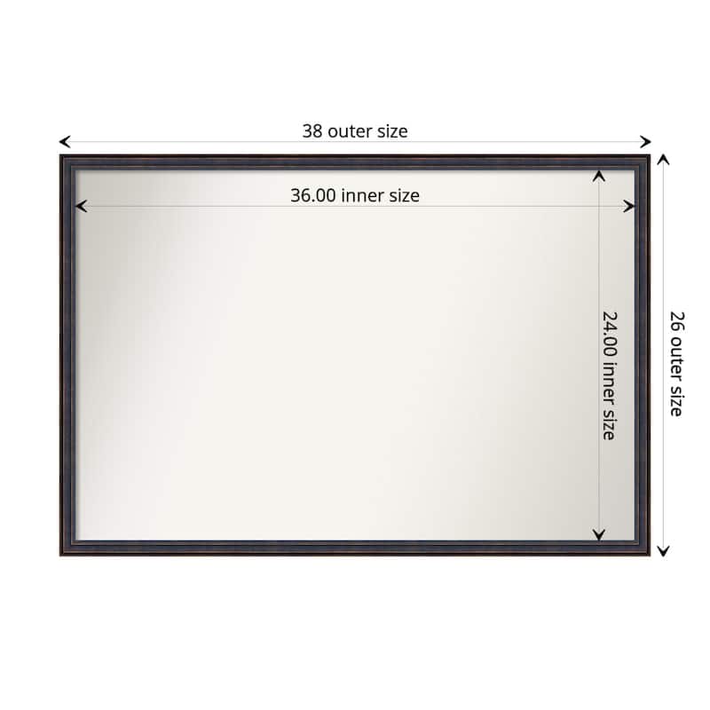 Non-Beveled Wood Bathroom Wall Mirror - Dark Bronze Scoop Frame - Dark Bronze Scoop