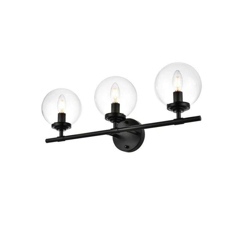 Inzo 1 Light Black and Clear Bath Sconce