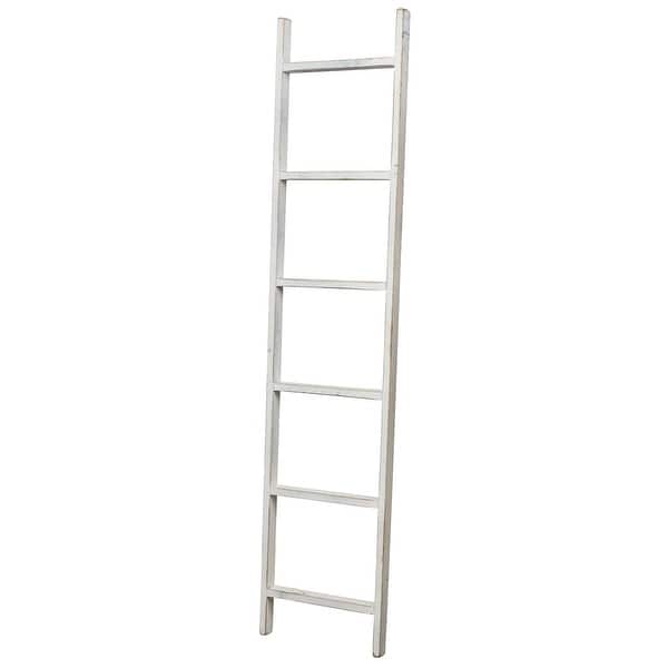 slide 2 of 2, Country-Style 6' Decorative Straight Ladder Antique White