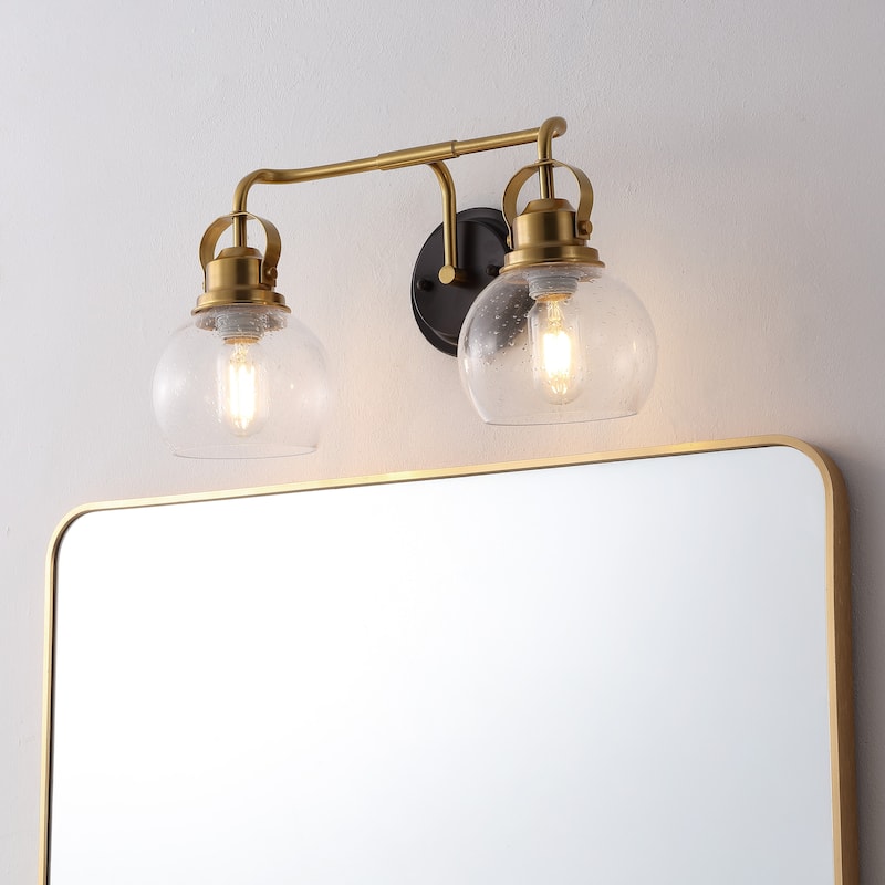 Bolha Metal/ Bubbled Glass Vanity Light, Chrome by JONATHAN Y
