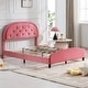 preview thumbnail 7 of 11, Mixoy Kids Bed with Crystal Tufted Headboard,Pink Princess Bed for Childs