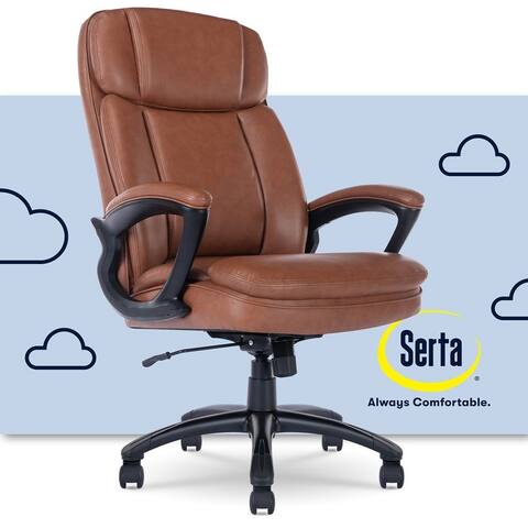 Serta Fairbanks Big and Tall High Back Ergonomic Executive Office Chair, with Layered Body Pillows, Contoured Lumbar
