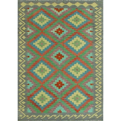 Noori Rug Sangat Flatweave Charlest Red/Grey Rug - 4'4" x 5'10"