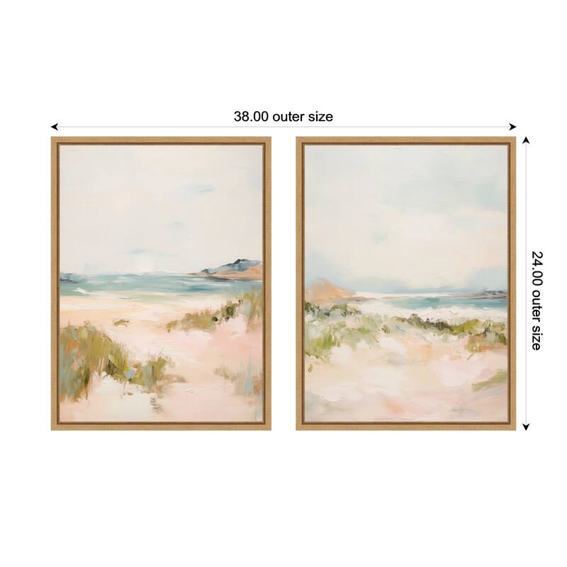 Kate and Laurel Natural Tranquil Landscape 2 Piece Framed Canvas Wall Art Set by Amy Lighthall