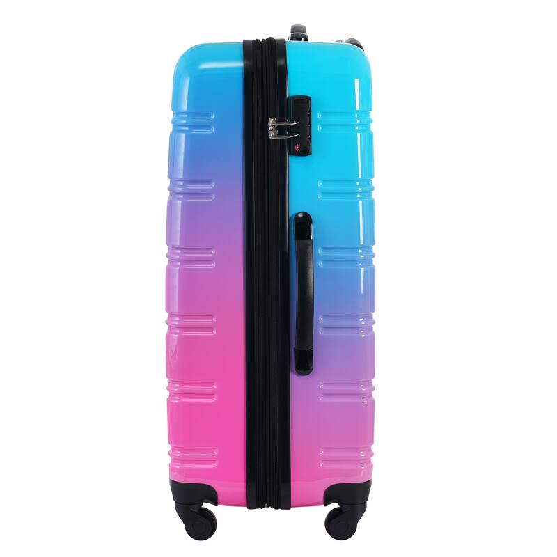 Hardshell Luggage Sets, 3 Piece Gradient Color Expandable Suitcase, with Spinner Wheels and TSA Lock Lightweight 20" 24" 28"
