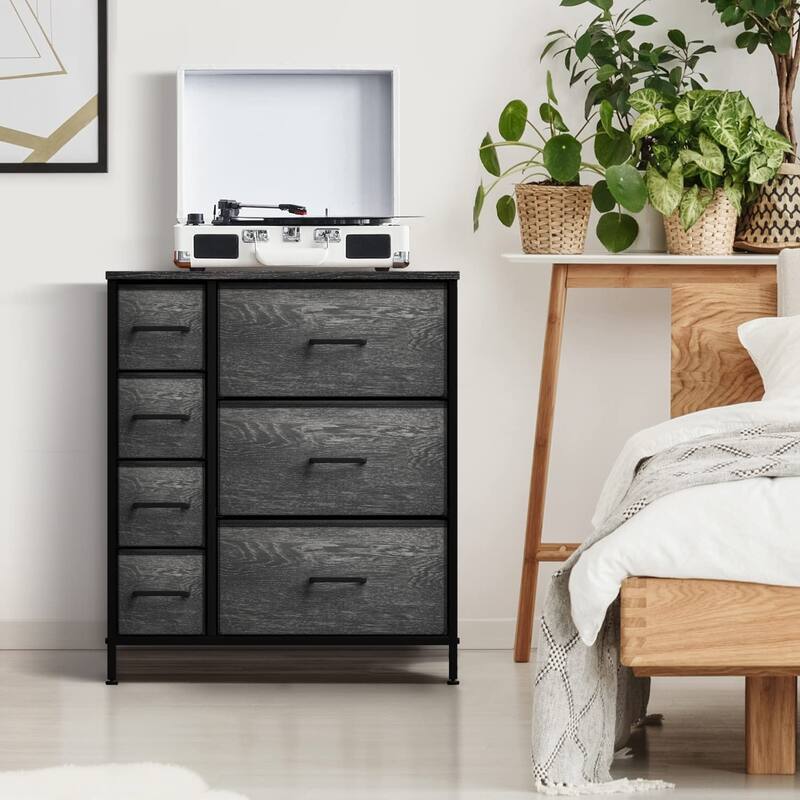 Dresser w/ 7 Drawers - Furniture Storage Tower Unit for Home, Bedroom