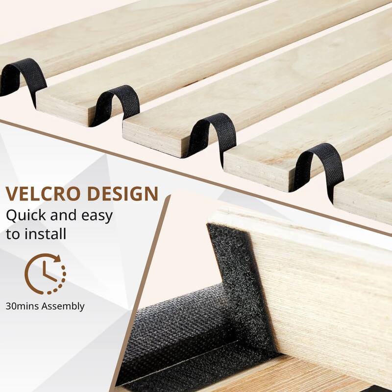 Twin Size Upholstered Platform Bed Frame with Adjustable Headboard, No Box Spring Needed with Sturdy Wooden Slats Support