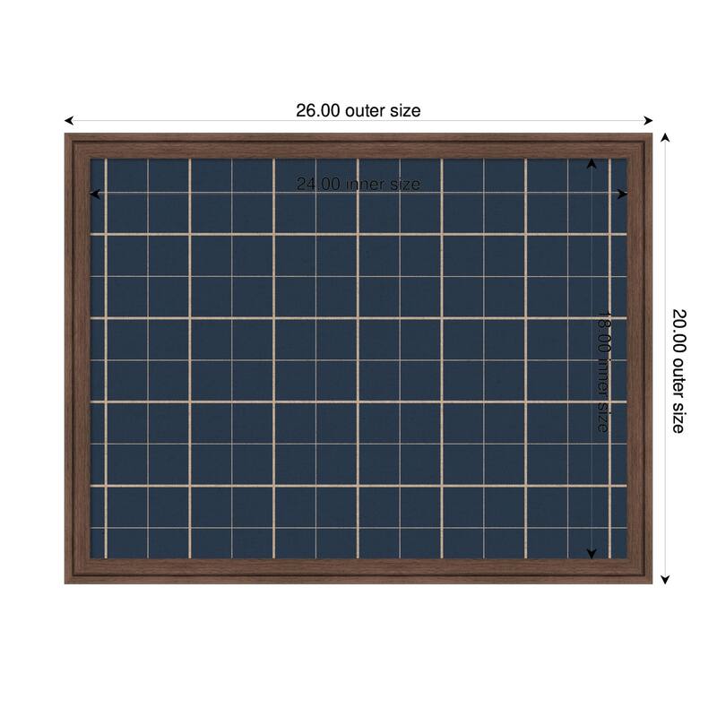 Kate and Laurel Framed Fabric Pinboard Navy Blue Plaid Wall Organization