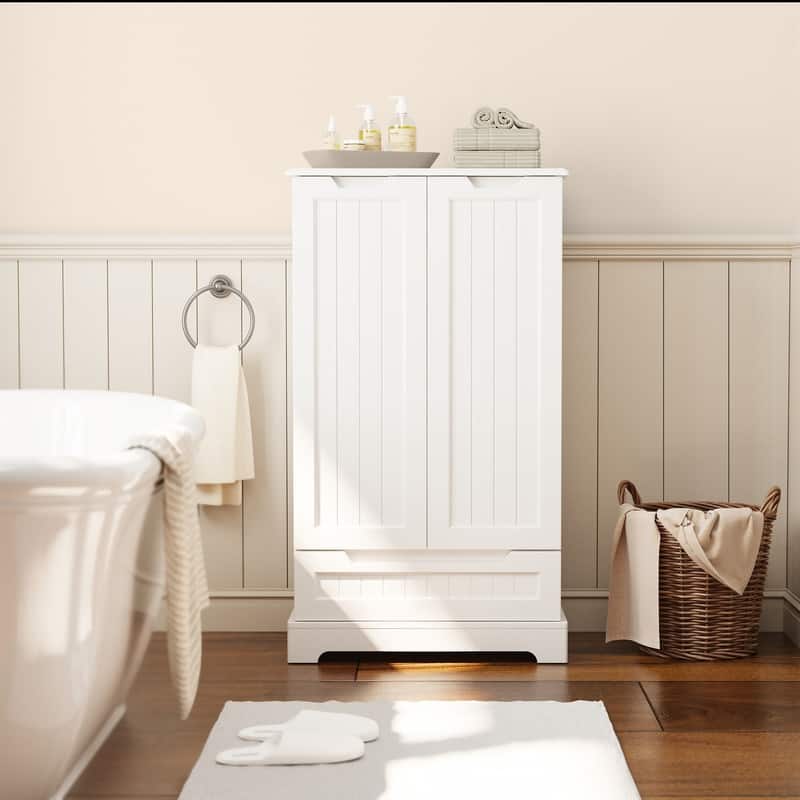 Kitchen Pantry Storage Cabinet, Freestanding Storage with Shelves and 1 Drawer