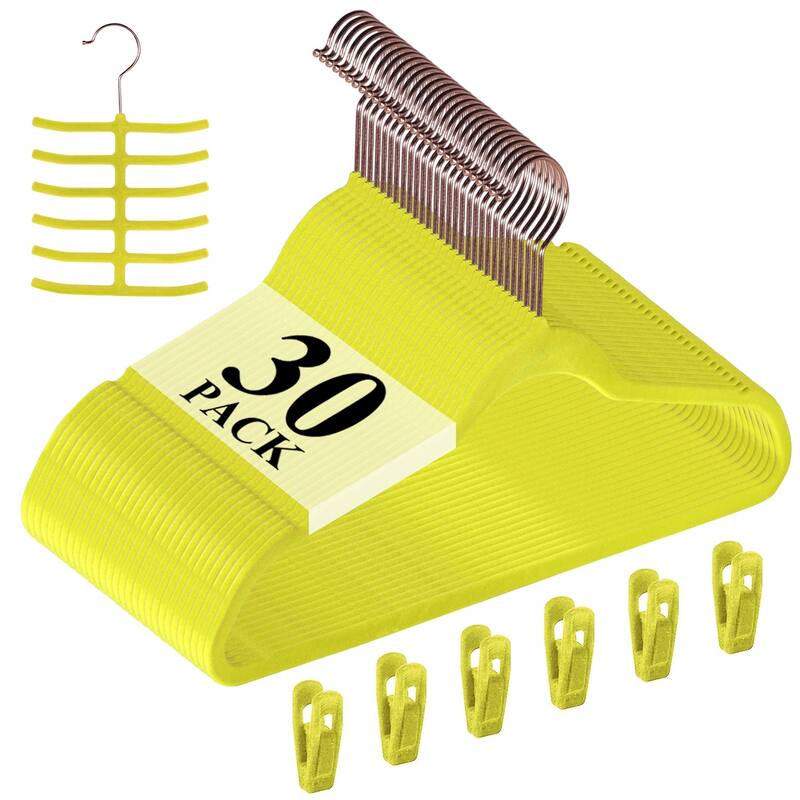 Premium Space Saving Velvet Hangers Holds Up To 10 Lbs, 30/50/60/100 Packs Option, Clothes Hangers - 30 Pack