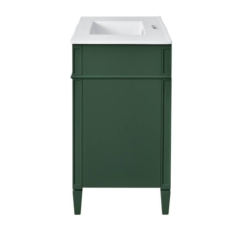 36 in. Modern MDF Bathroom Vanity with White Ceramic Top Sink and Tip out Drawer