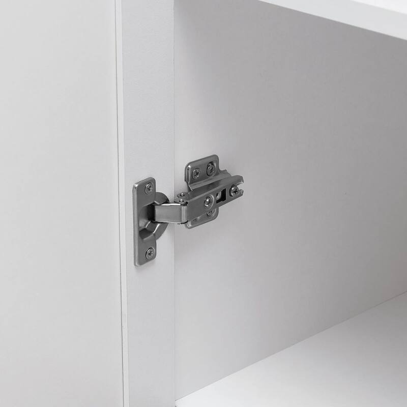 Storage Cabinet with Two Doors for Bathroom Office Adjustable Shelf MDF Board