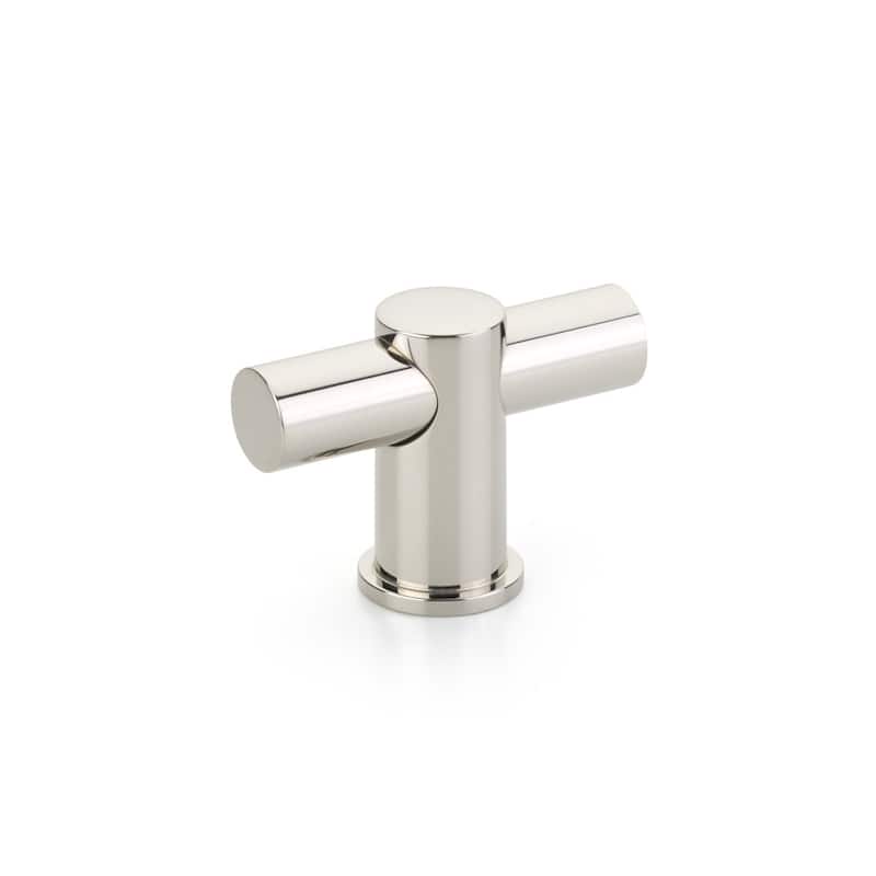 Schaub and Company Fonce 2" Long Euro Modern Urban "T" Bar Cabinet - Polished Nickel
