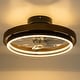 preview thumbnail 12 of 13, 20 in. Modern Circle Wheel Color-Changing Integrated LED Semi-Flush Mount Fandelier w/ Remote Control - 19.6 in. W x 7.6 in. H