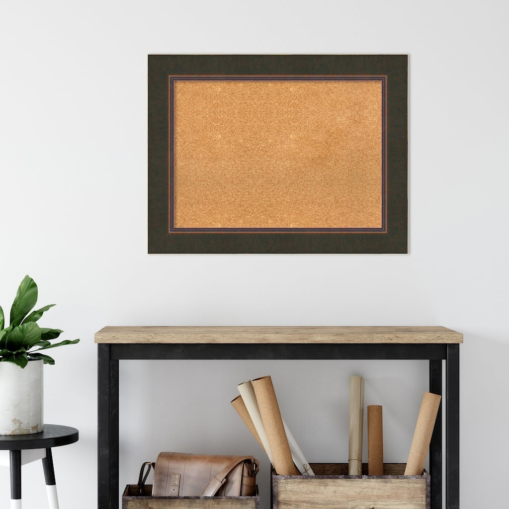 Milano Bronze Wood Framed Natural Corkboard Bulletin Board