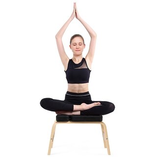 Gym Yoga Headstand Bench Wood Stand Exercise w/ PVC Pads Relieve Body Fatigue 