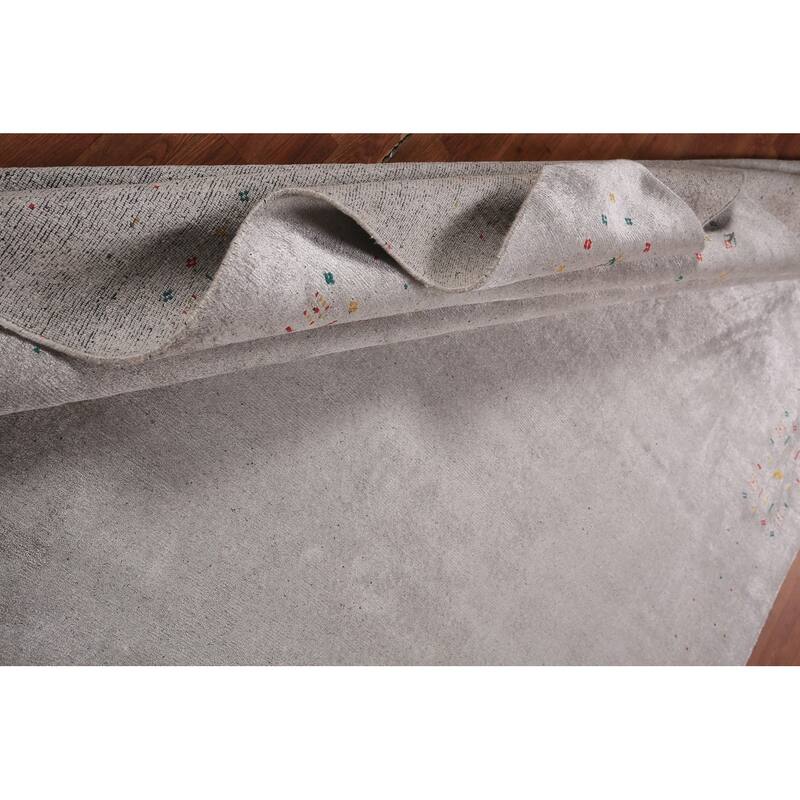 Tribal Gabbeh Indian Area Rug Silk Carpet - 9'0" X 11'7"