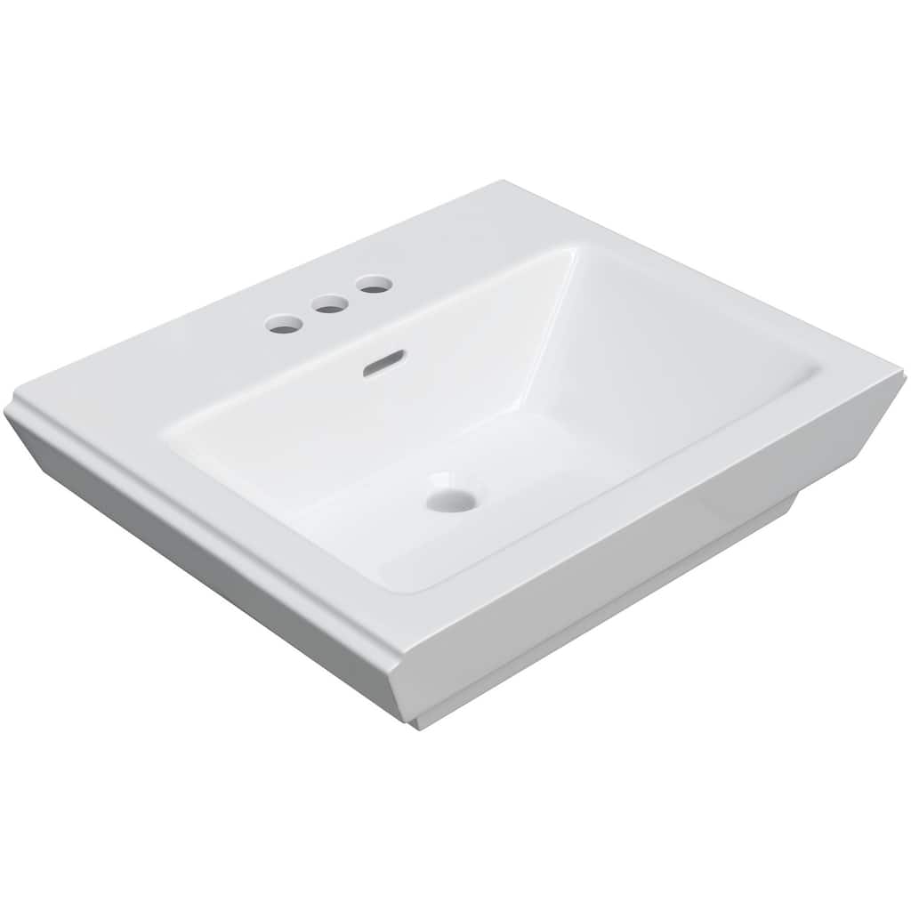 PROFLO 22-7/8" Rectangular Vitreous China Pedestal Bathroom Sink with