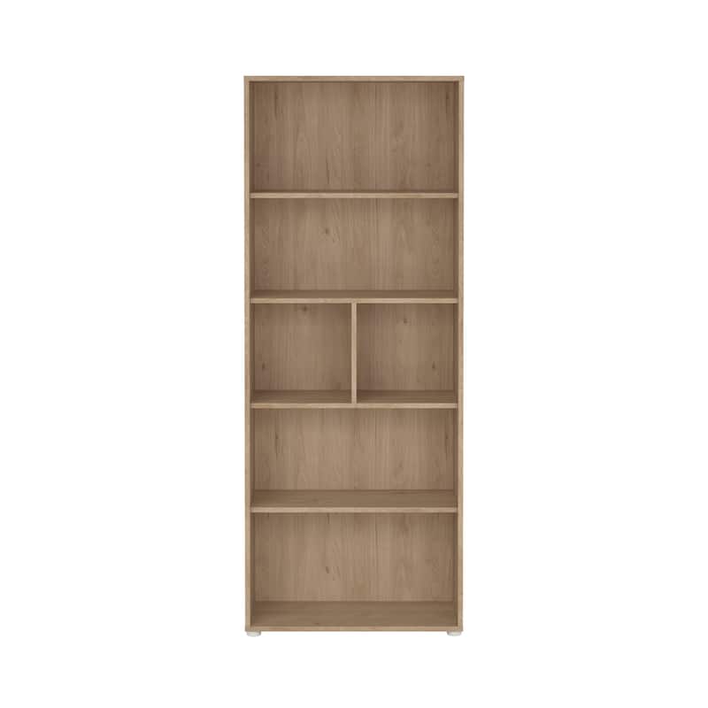 Carson Carrington Sign 6-shelf Boockase, Home Office Storage - Jackson Hickory