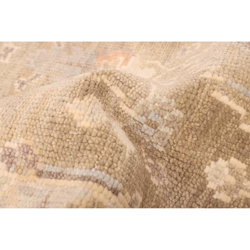 ECARPETGALLERY Hand-knotted Kavya Oushak Khaki, Sage Wool Rug - 9'0 x 12'0