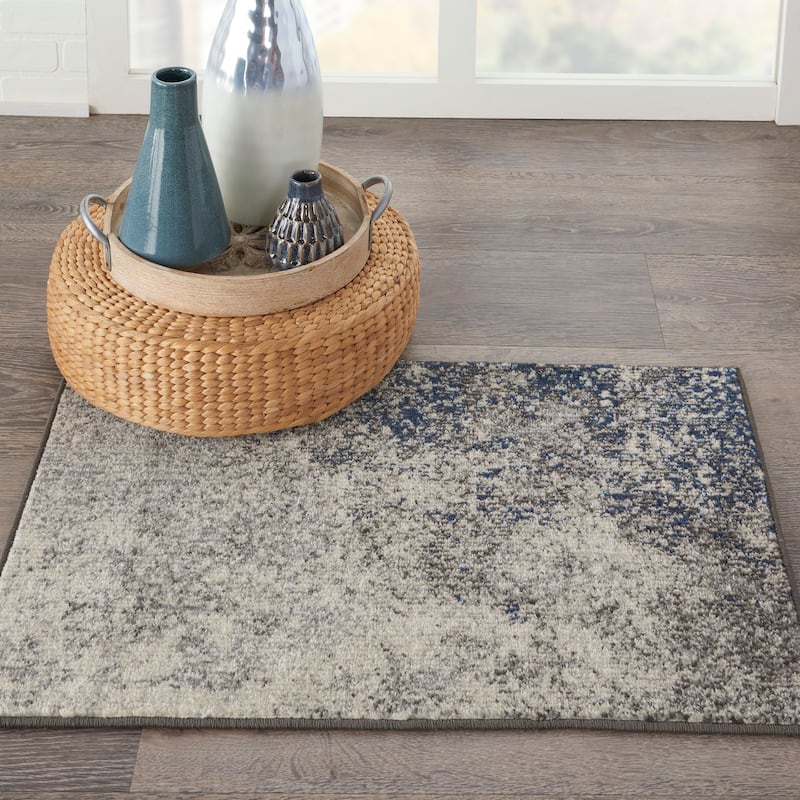 Nourison Passion Colorful Modern Abstract Area Rug - 1'10" x 2'10" - Charcoal/Ivory