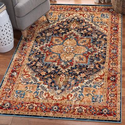 Luxe Weavers Oriental Blue 5x7 Area Rug Non-Shedding Rug - 5' x 7'
