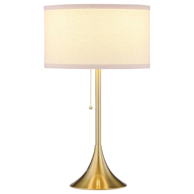 Elmira 24-Inch Drum Shade Metal Table Lamp Gold - Beige