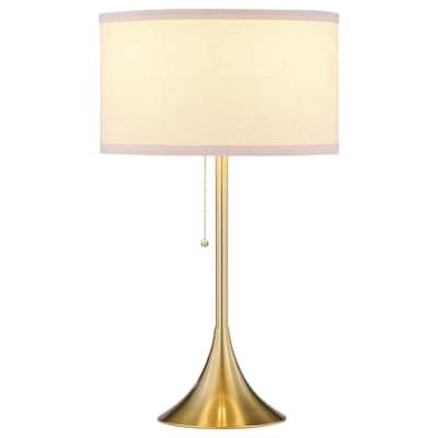 Elmira 24-Inch Drum Shade Metal Table Lamp Gold