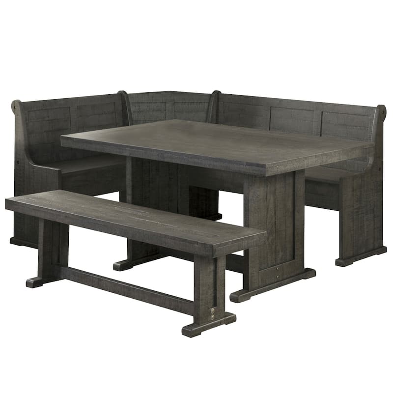 Modern Dining Bench Seating Set - Kitchen Corner Booth Table with Storage