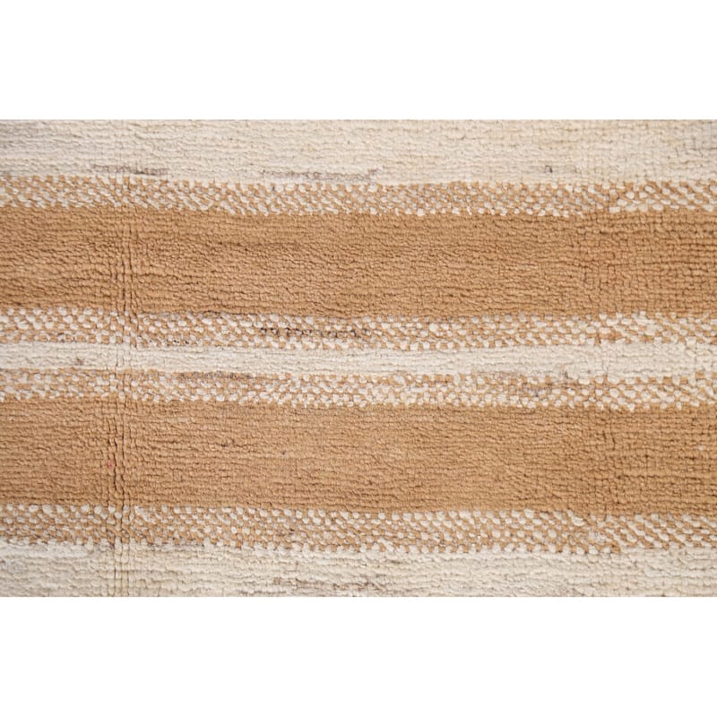 Wool Gabbeh Kashkoli Contemporary Striped Area Rug Hand-knotted Carpet - 5'0" x 8'0"