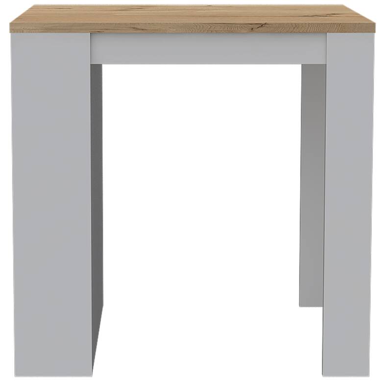 Danna Kitchen Counter Dining Table ,Two Legs, Three Side Shelves