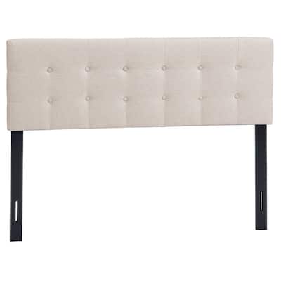 Gymax Full/Queen Size Headboard Linen Fabric Upholstered Button Tufted